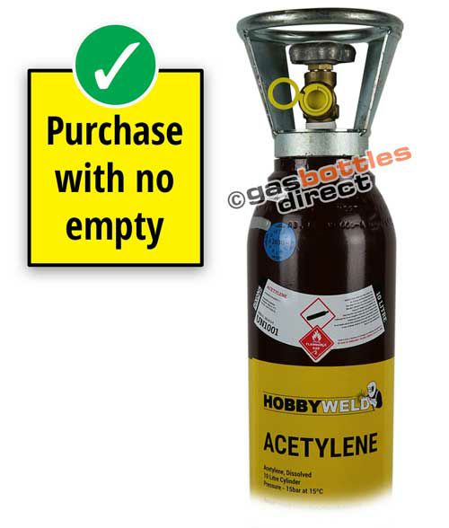Hobbyweld Acetylene Plus Gas New Full Cylinder